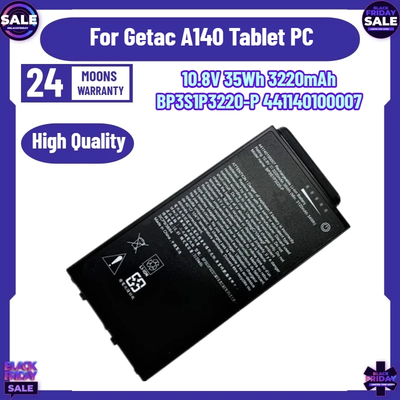 High-quality BP3S1P3220-P 441140100007 Laptop Battery 10.8V 35Wh 3220mAh for Getac A140 Tablet PC