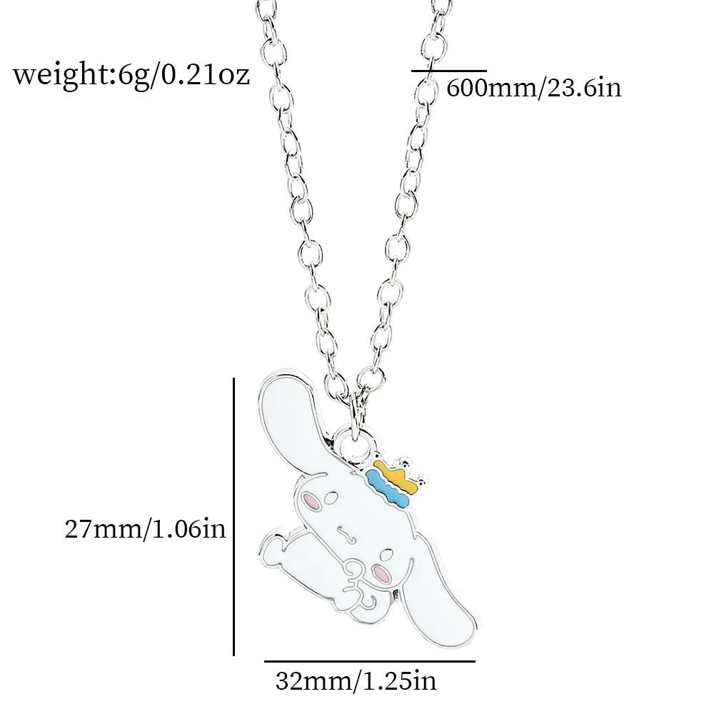 Sanrio Kawaii Cinnamoroll Necklace Cute Baby Cinnamoroll Pendant Neck Chain for Women Jewelry image 3