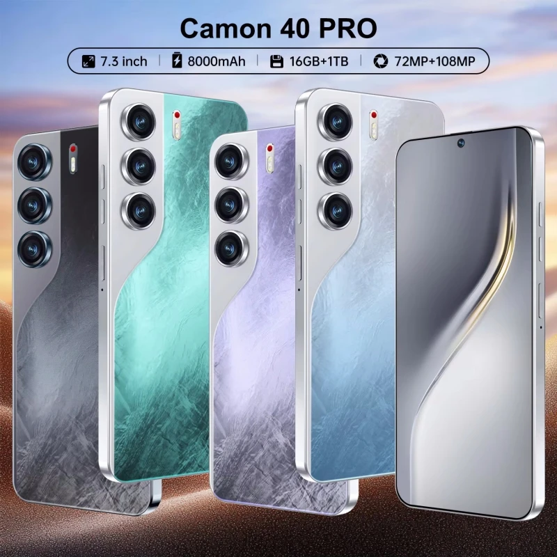 يتميز الهاتف الذكي Camon 40 Pro Android 14 الجديد بشاشة كبيرة مقاس 7.3 بوصة ومتوافقة مع هاتف محمول عالميًا