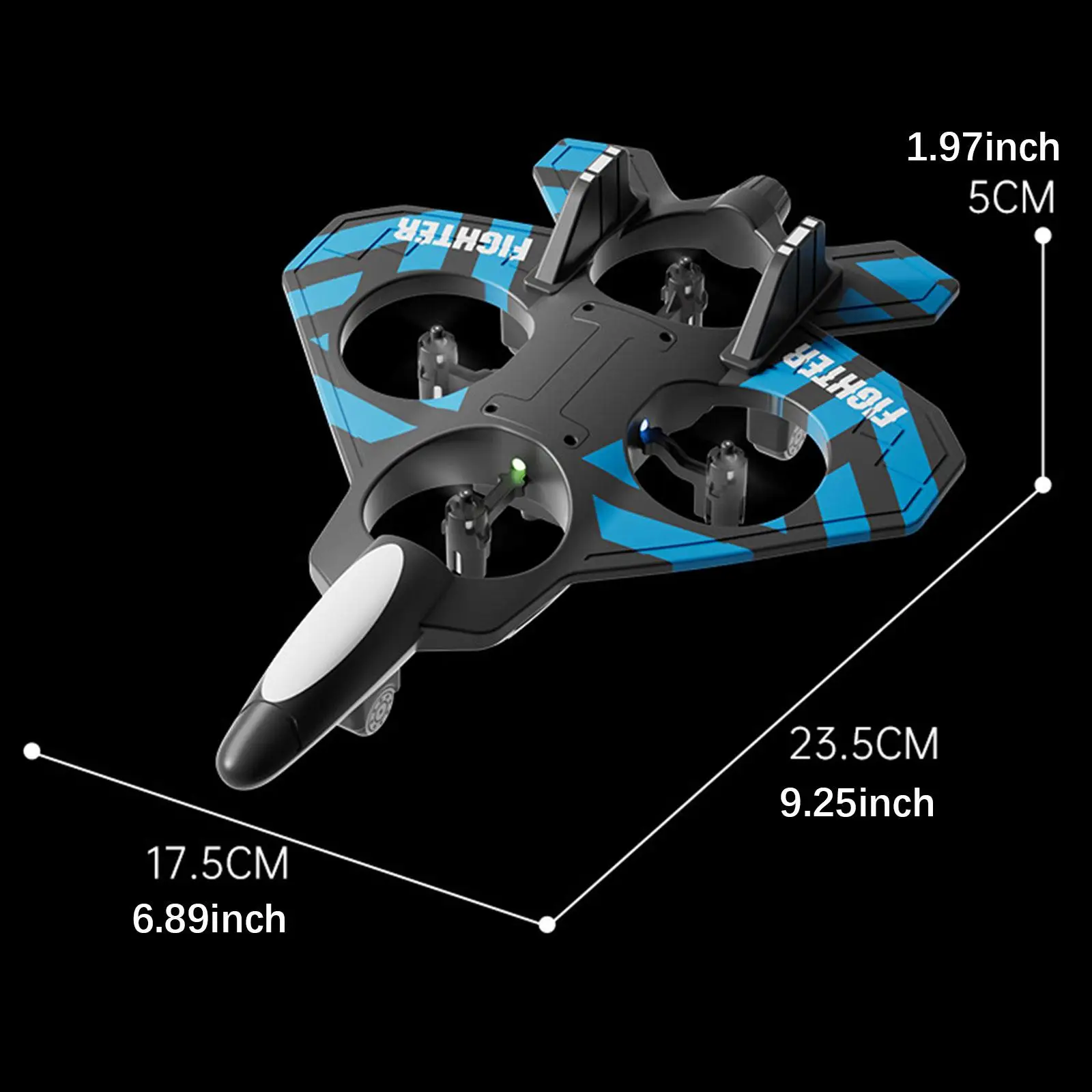 Remote Control Airplane Quadcopter Helicopter 2 Speeds Adjustable Portable 360° Flip Hobby Glider RC Plane Outdoor Flying Toy