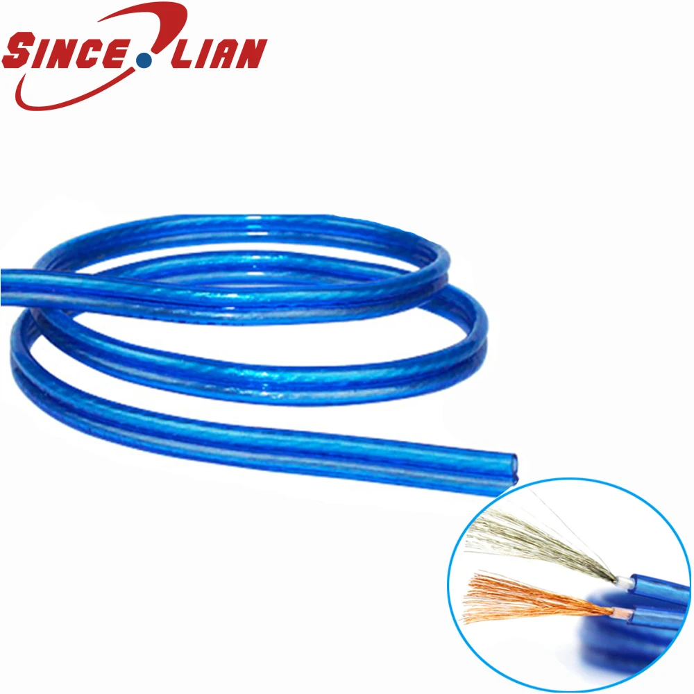 10 meters Transparent Speaker Cable Oxygen-Free Copper Amplifier Audio Cable Surround Blue Cable 200 core Main Parallel Llines