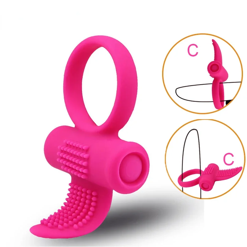 1pc Vibration Penis Ring Men Delay Ejaculation Bondage Gear Intense Clit Stimulation Cock Ring Vibrators for Couple Sex Toy