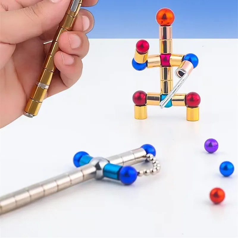 Imagem -02 - Caneta Fidget Magnética com Touch Screen Pen Tip Aliviar Stress Toy Metal Multifunções Pcs