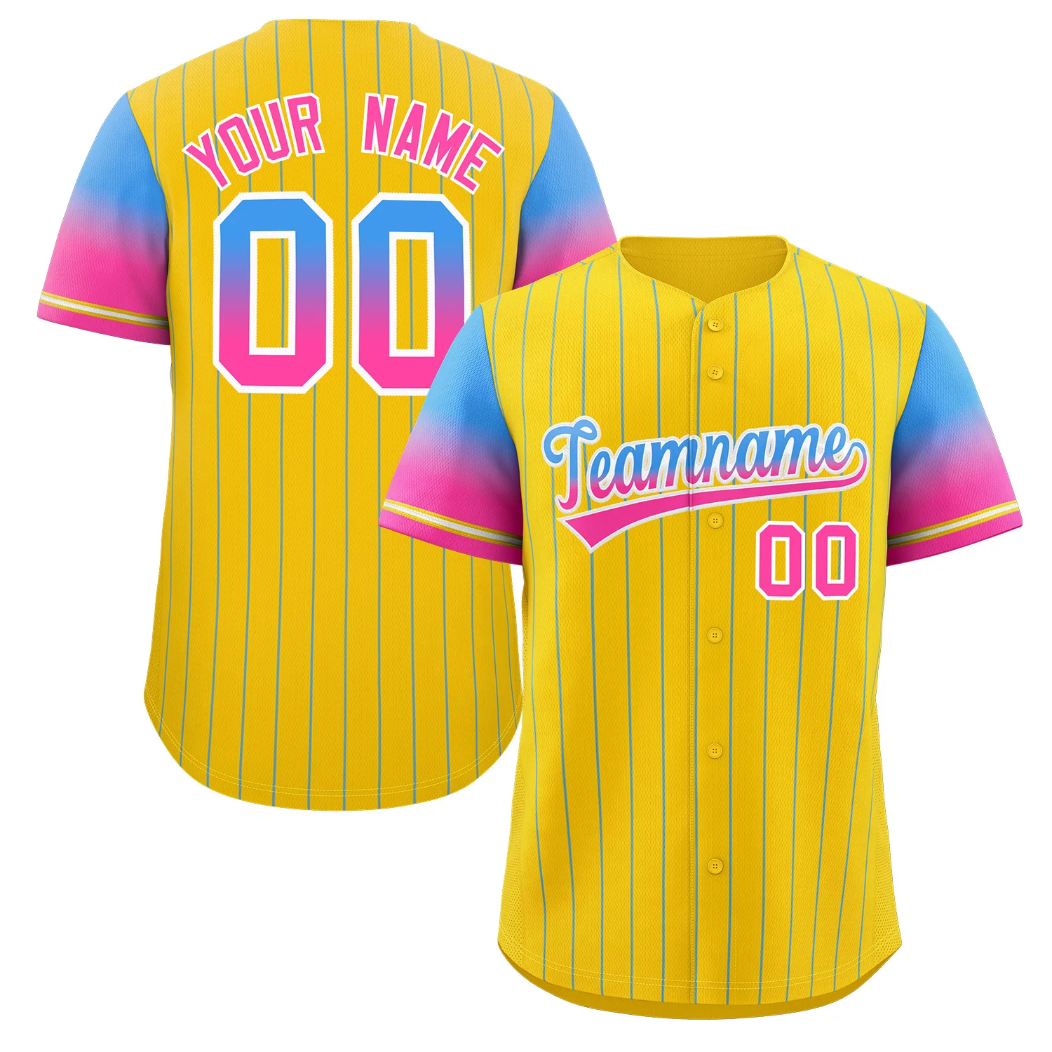 Personalzied Baseball Jersey Pinstripe Printed Team Name Number Sublimation Team Sportswear Baseball Shirt