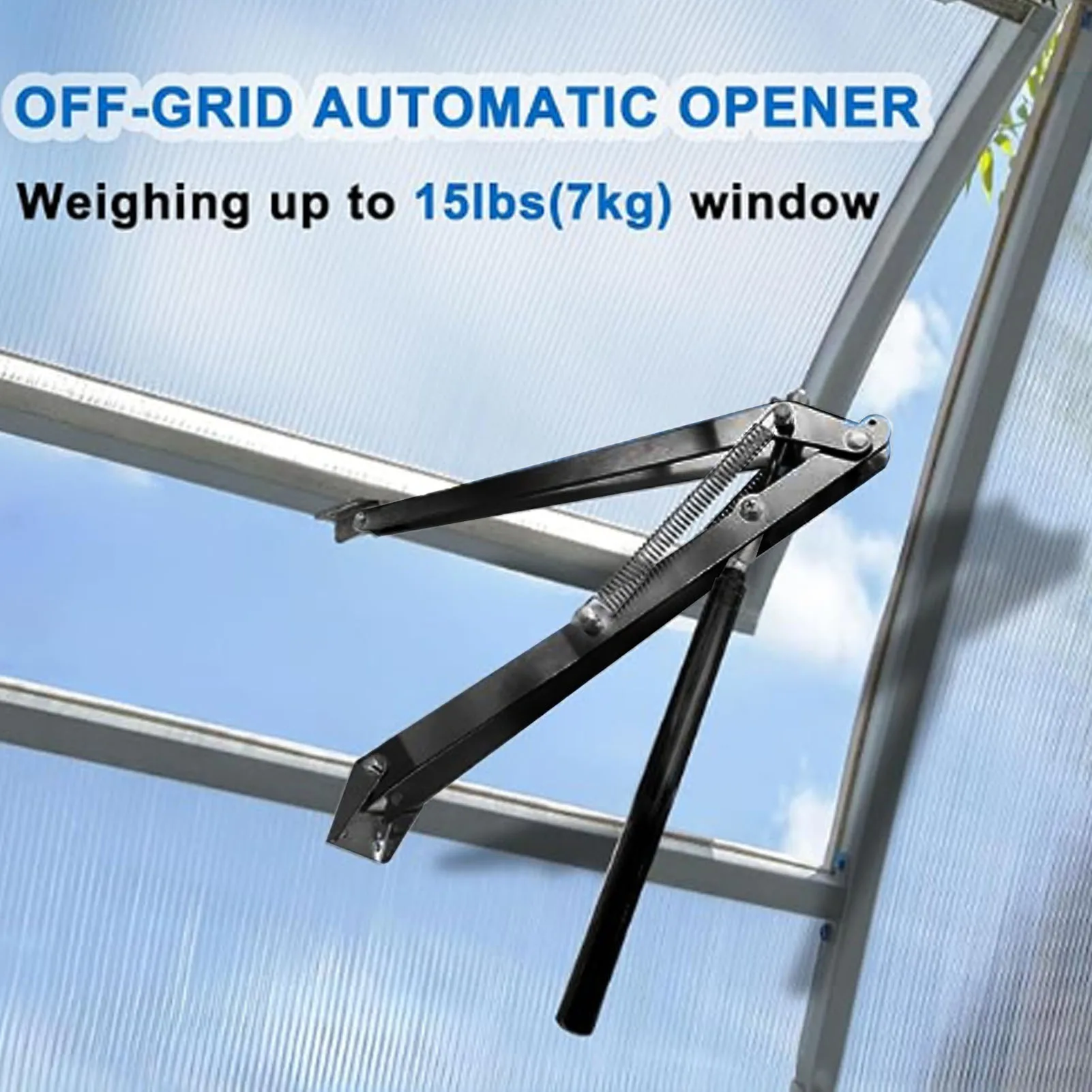 

Solar Greenhouse Vent Opener 30°C 86°F Aluminum Sensitive Automatic Greenhouse Window Opener for Farm