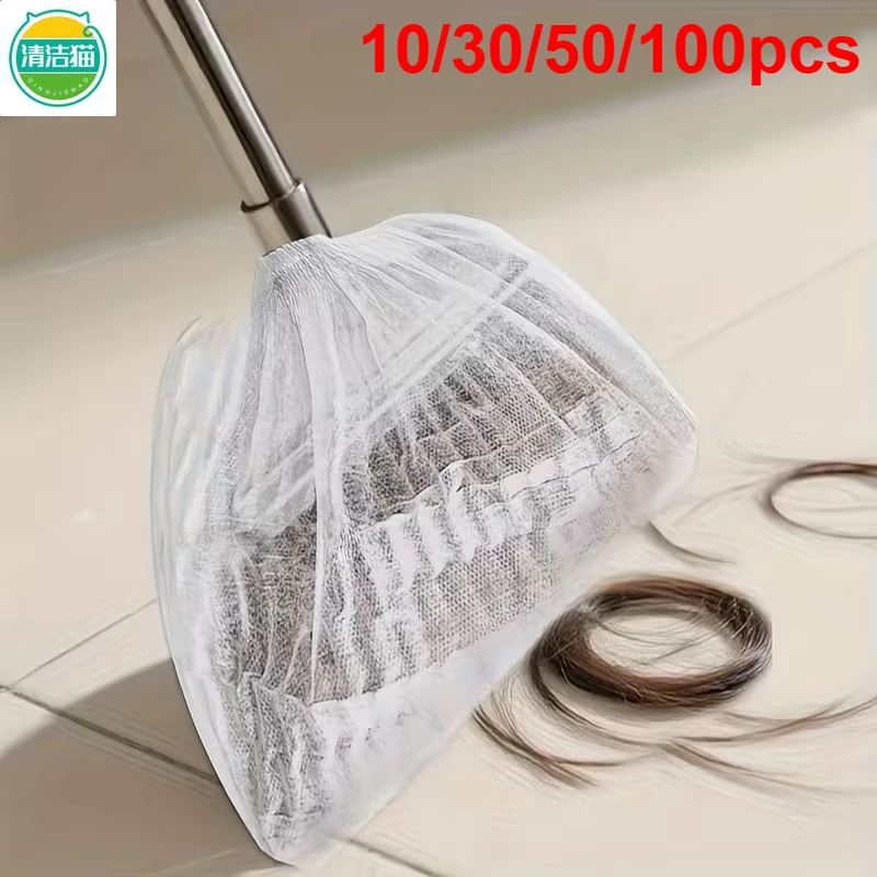 

10/30/50/100pcs Disposable Broom Dusting Covers, Prevent Hair And Dust From Adhering, A Replaceable Cleaning Cloth, Mopping Aid