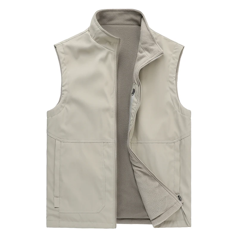 Gorasion New Spring Autumn Men's Waistcoat Large Size Simple Versatile Jacket Outdoor Fishing Suit Waistcoat M-8XL Solid Coats