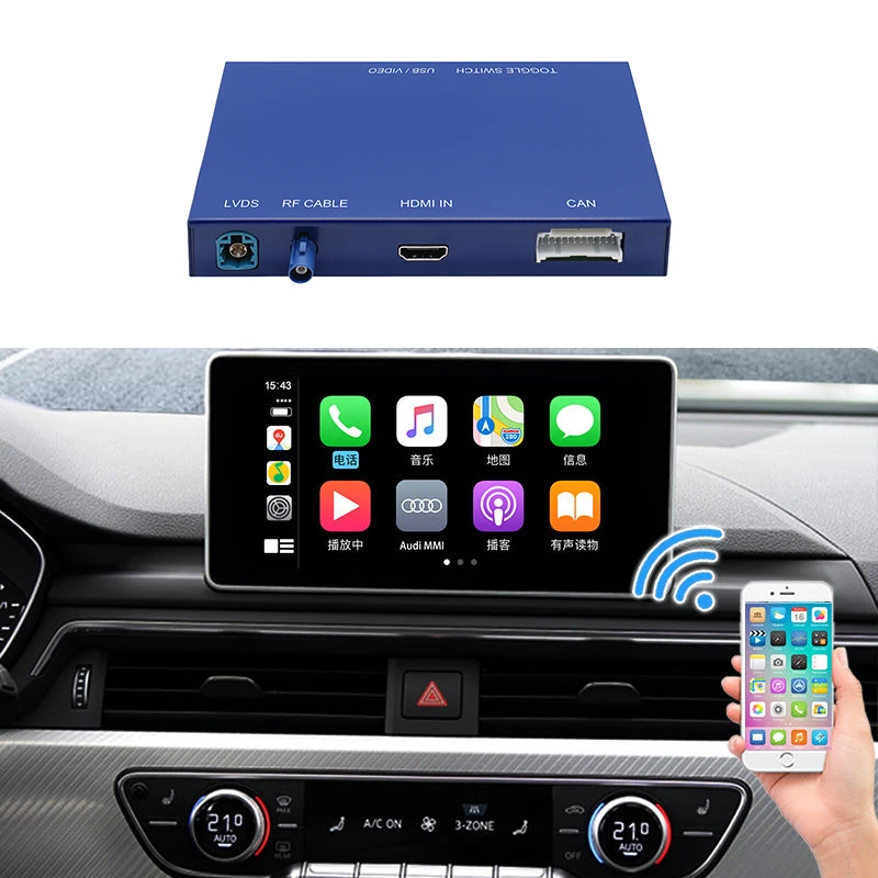 Wireless Carplay Decoder Use Iphone For Central Control Screen Upgrade 2G MMI 6.3 Inch Screen Before 2018