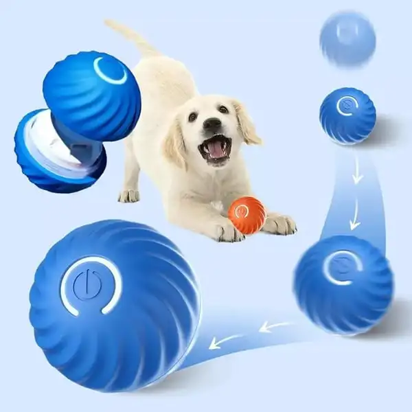 

Pet Toy Ball Automatic Moving Dog Toy Ball Smart USB Jumping Rotating Interactive Dog Chew Toy Ball for Puppy Ball Toy