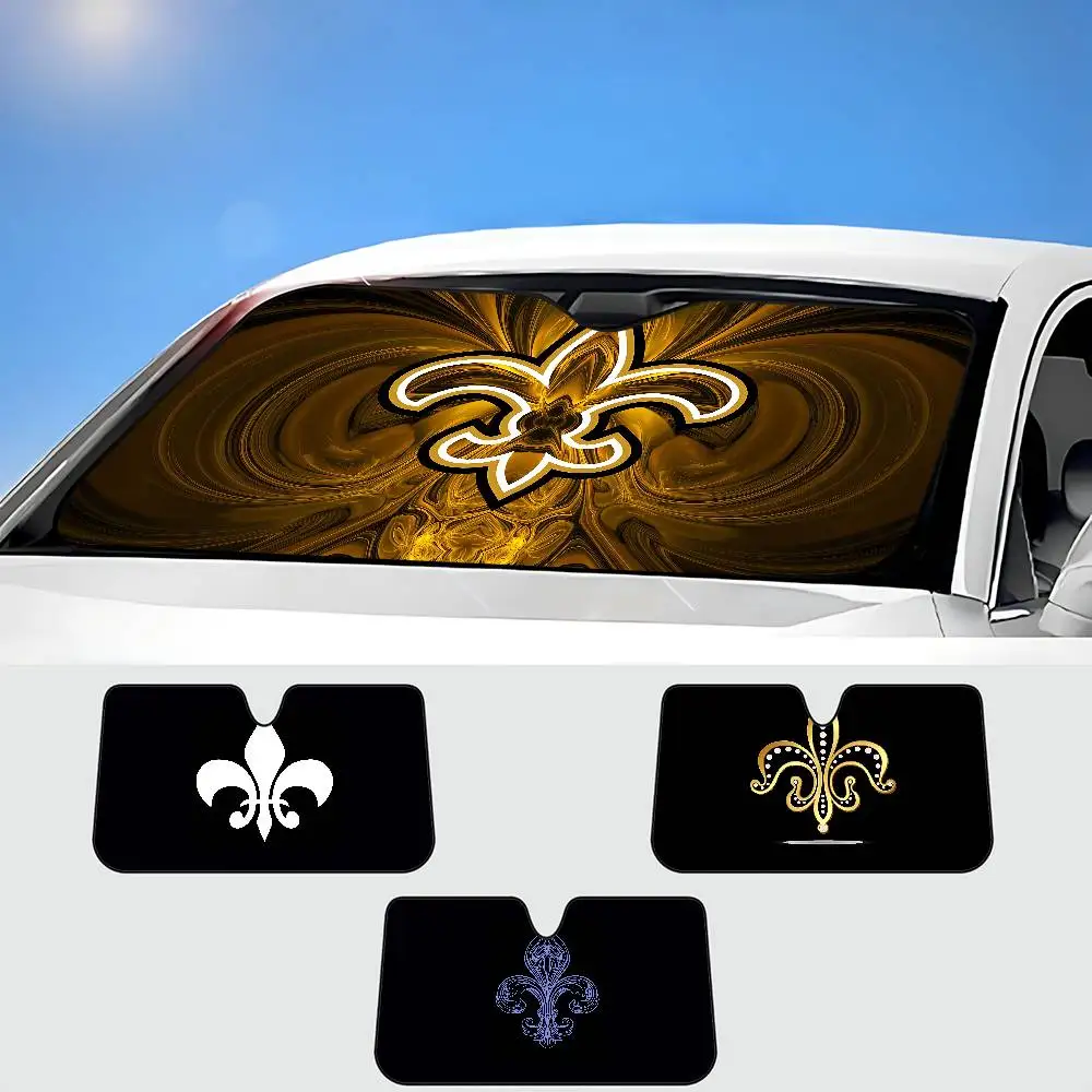 

Fleur De Lis, черный автомобильный солнцезащитный козырек на лобовое стекло, складной автомобильный солнцезащитный козырек, солнцезащитный козырек, УФ-отражатель, автомобильные сохраняют круто