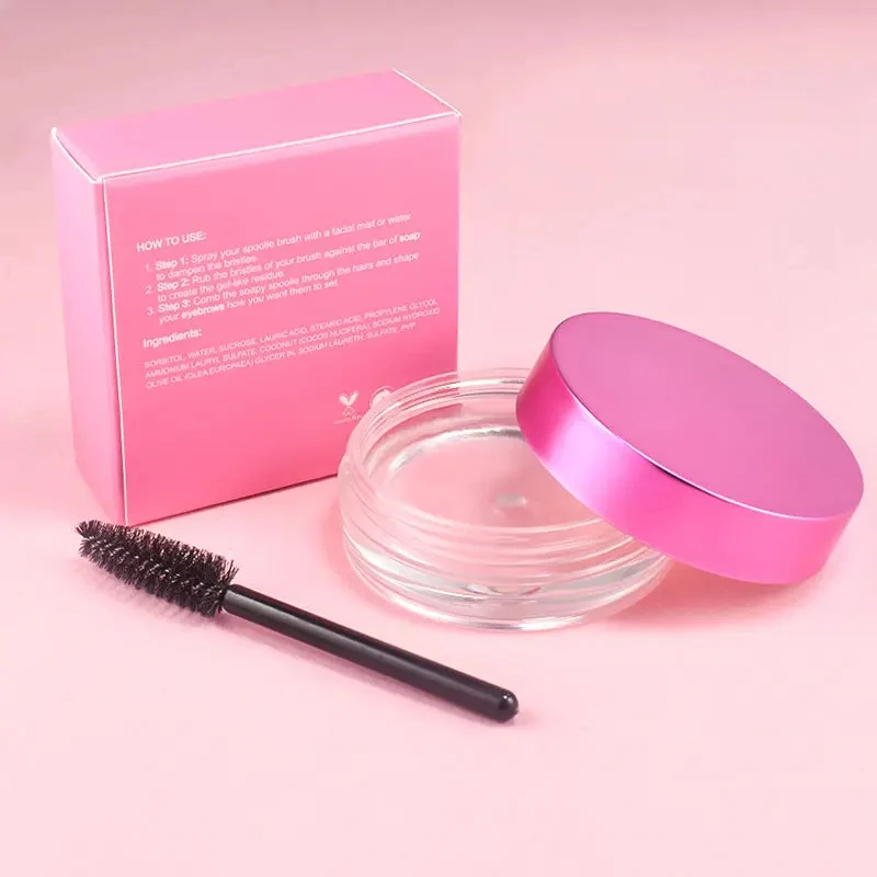 50 pezzi logo personalizzato sapone per sopracciglia cera occhi densi sopracciglia trucco trasparente gel per lo styling strumenti cosmetici per kit da donna