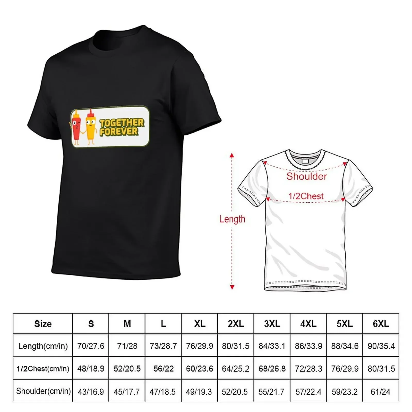 Ketchup and Mustard: Together Forever T-Shirt summer clothes cotton graphic tees man clothes blanks men clothings