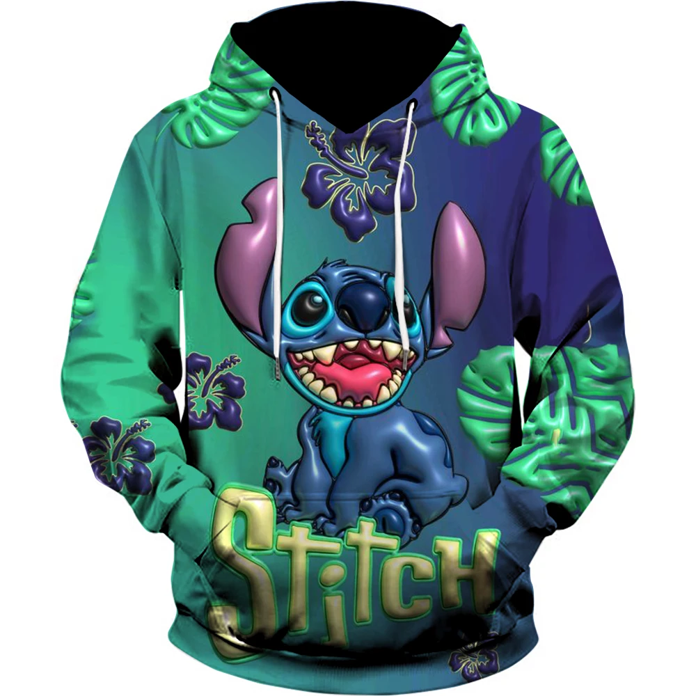 MINISO Disney Stitch New 3D Printed Hoodie Casual Fashion zip hoodie Y2K Streetwear Stitch Hug Baby Yoda hoodie Stitch 3D hoodie