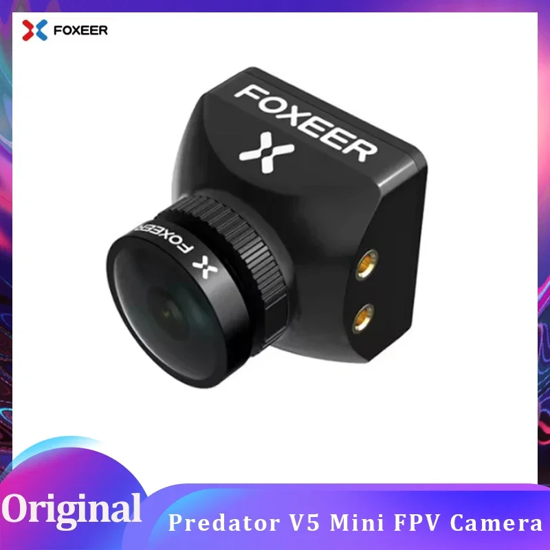 FOXEER Predator V5 Mini FPV Camera 4.5V~20V 0.01Lux 16:9/4:3 PAL/NTSC switchable Super WDR OSD 4ms Latency for RC Racing Drone