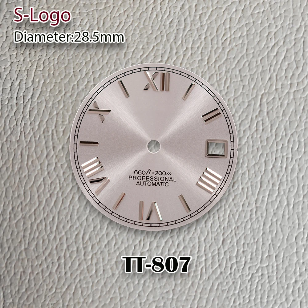 28.5 مللي متر S شعار NH35 الطلب T-iffany الهاتفي الأزرق الهاتفي صالح NH36 4R 7S حركة لا مضيئة ساعة عالية الجودة تعديل الملحقات