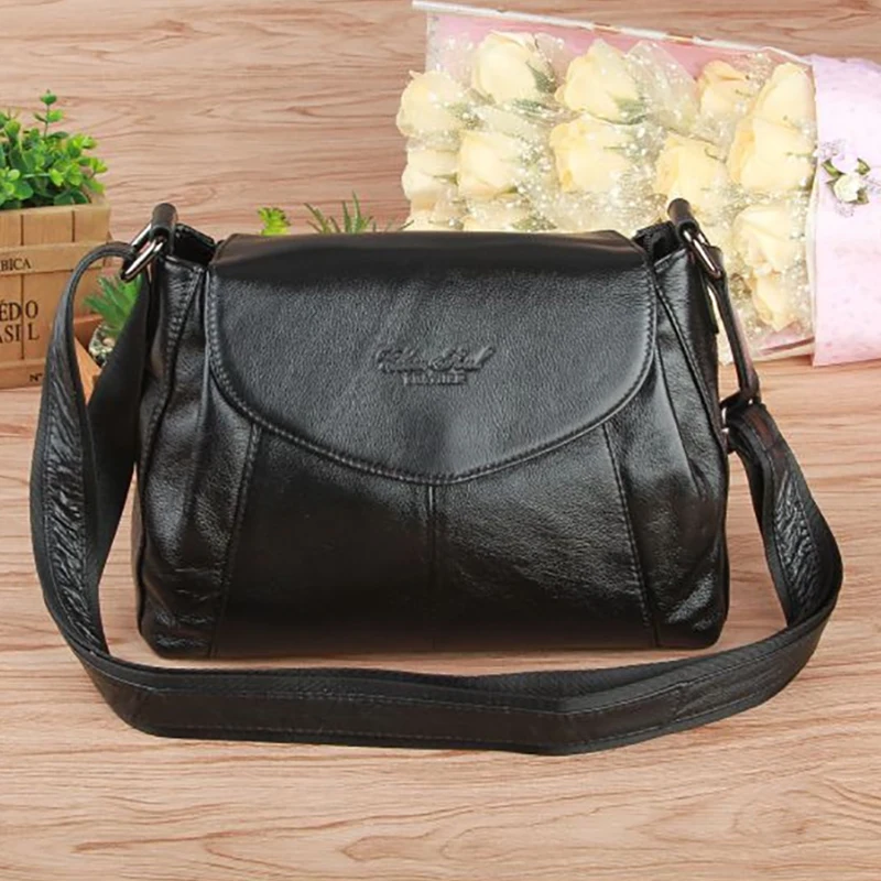 Women Shoulder Messenger Bags Made By Genuine Leather Hot Fashion Real Cowhide Lady Female Shopping Travel Cross body Bags