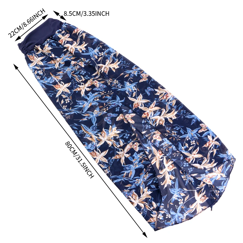 New Trendy Print Womens Elastic Pre-Tied Hijab Turban Cap Muslim Cancer Chemo Flower Print Hat Cover Hair Loss Head Scarf Wrap view 2