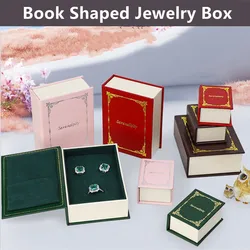 Caja de Viaje para Joyas con Forma de Libro: Caja de Exhibición de Joyas Simple para Anillos y Pendientes, Soporte Portátil para Joyas y Pendientes.