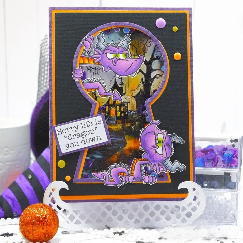 2024 wrzesień nowe Halloween Grumpy Dragons przezroczyste znaczki i wykrojniki do metalu zestawy Scrapbooking dla majsterkowiczów tworzenie kartek