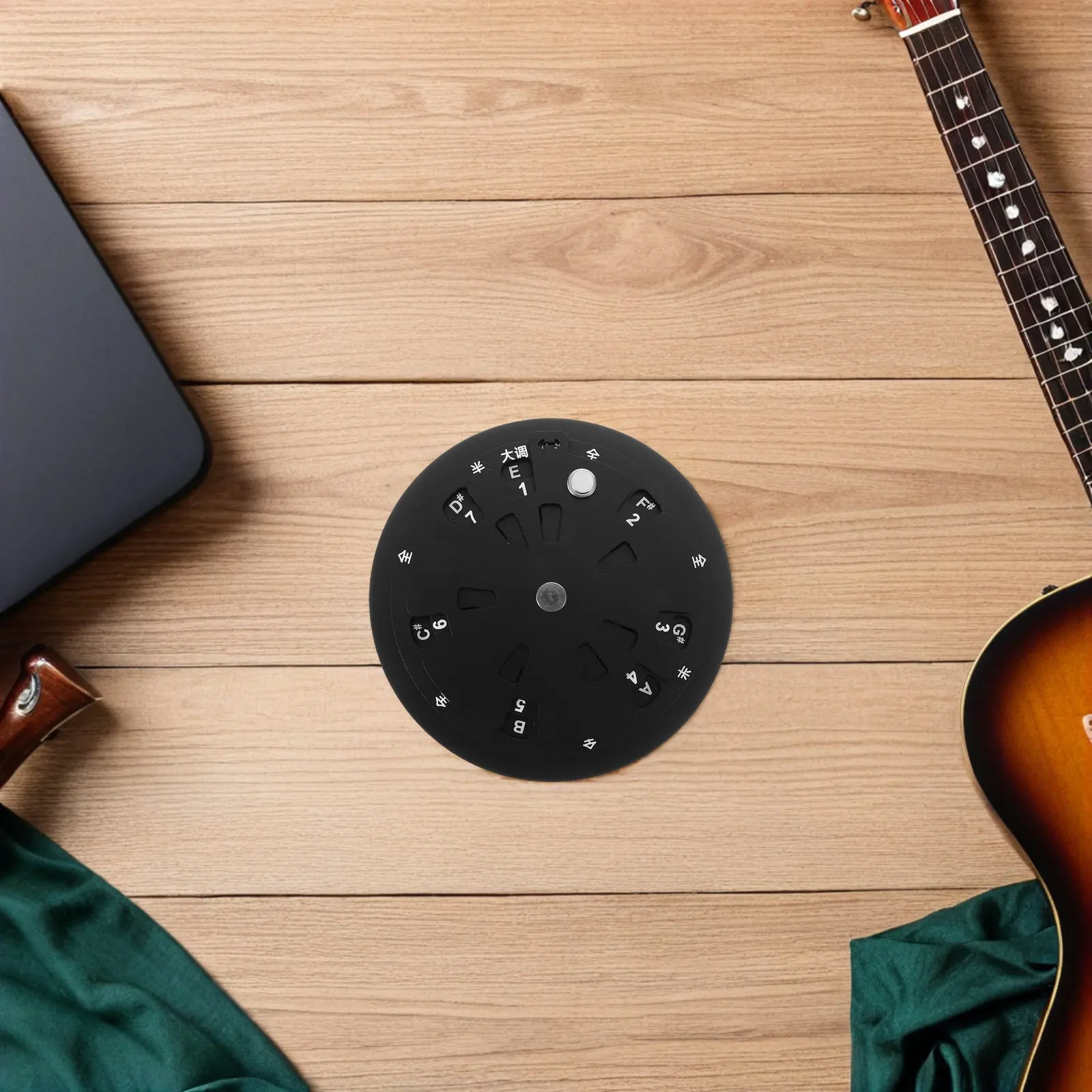 Aluminum Alloy Guitar Circle of Fifths Wheel Pocket Size Chord Wheel Harmony Tool Scale Finder Transposer for Guitar Bass
