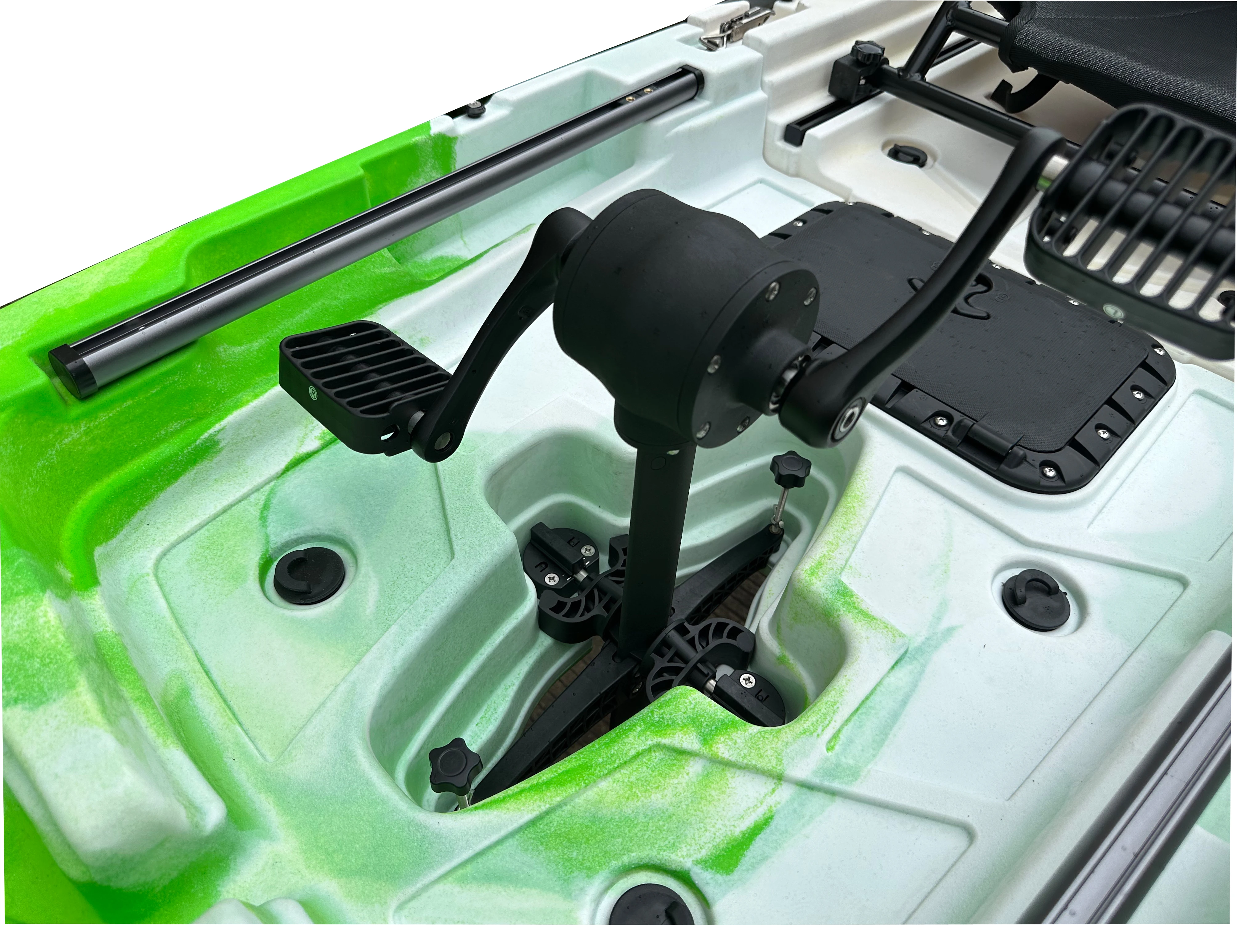 

Factory Custom Divisible Kayak Water Pedal Fishing Kano and Boat with Foot Pedal Drive