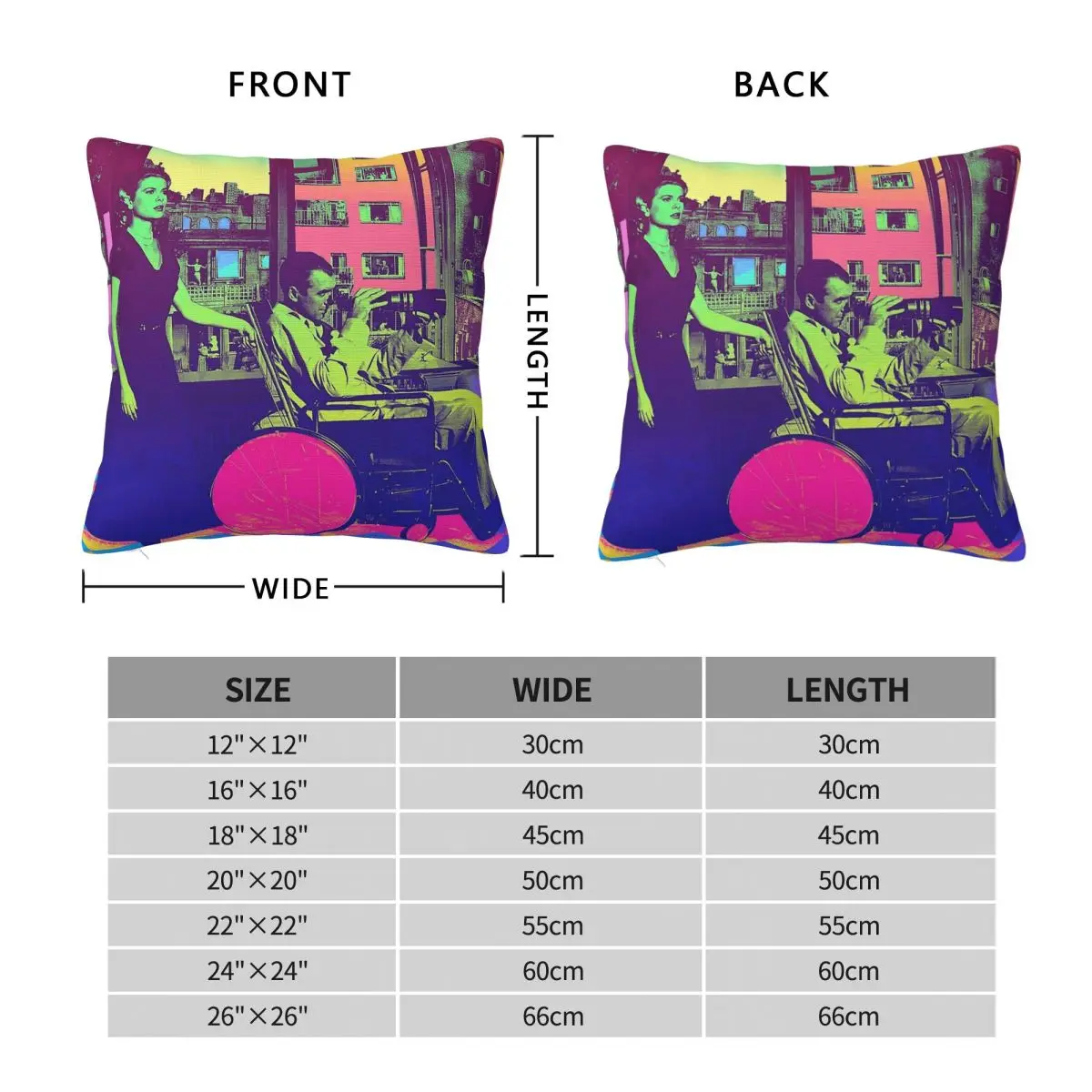 Rear Window James Stewart Grace Kelly Square Pillowcase Polyester Linen Velvet Printed Zip Throw Pillow Case Home Cushion Cover