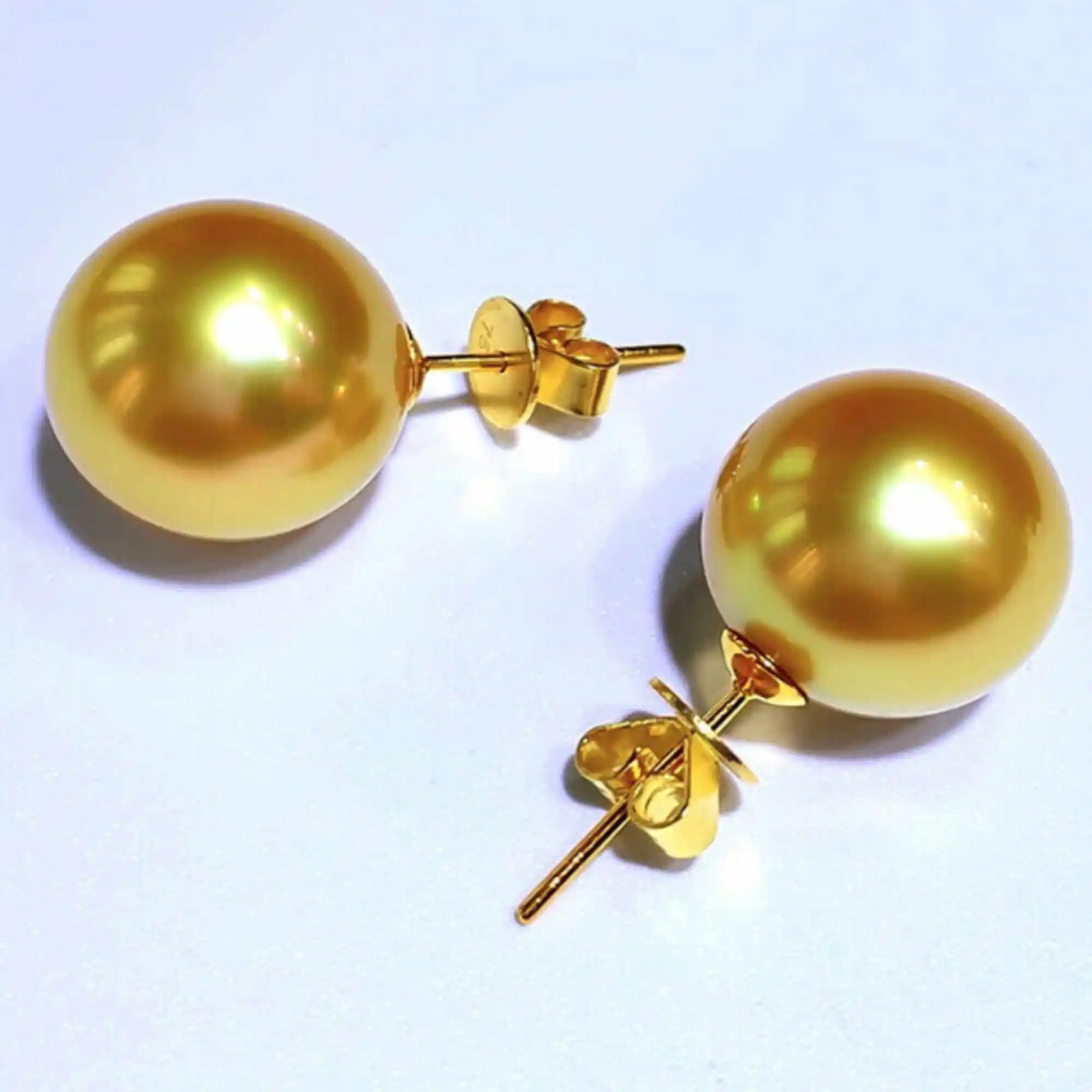 Rare Huge 12 mm Gold South Sea Shell Pearl Dangle Earring Christmas Classic Fashion CARNIVAL Aquaculture Wedding Holiday gifts