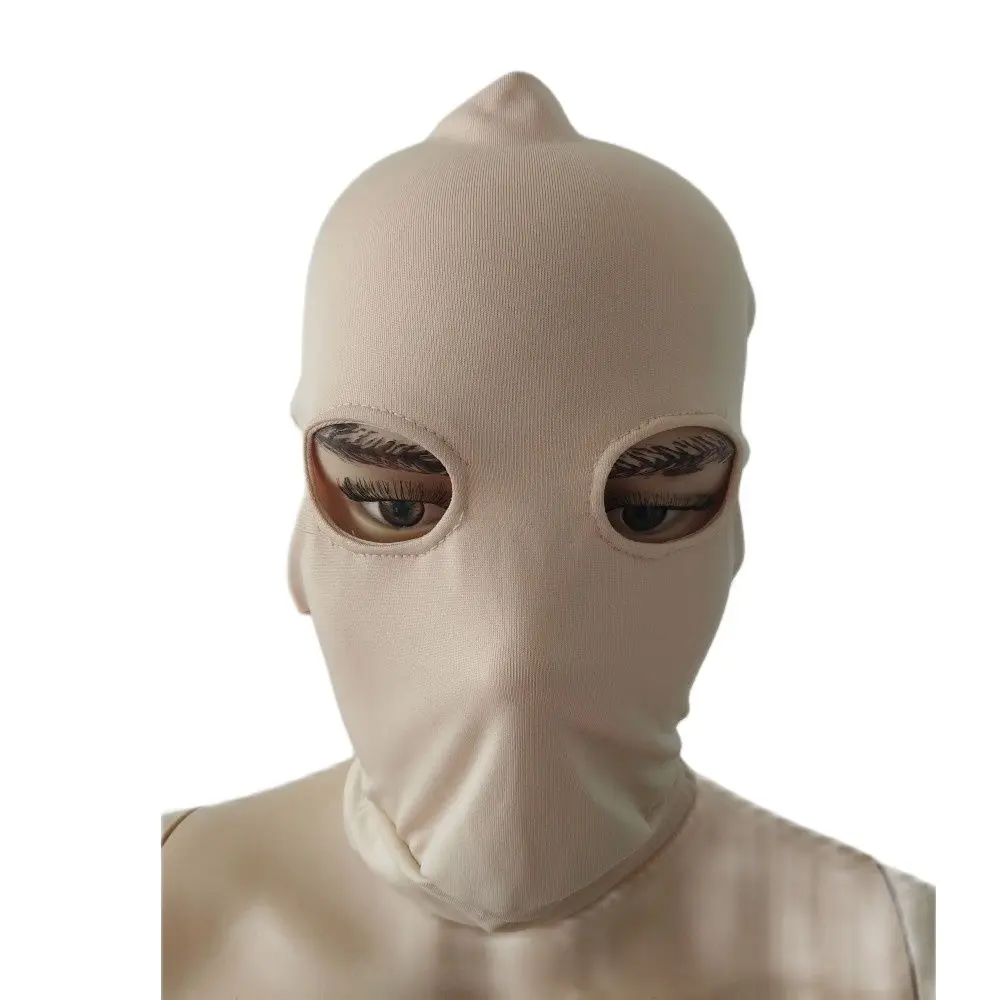 Beige color Adult unisex Zentai Costumes Party Halloween Masks Cosplay Costumes spandex Mask open eyes