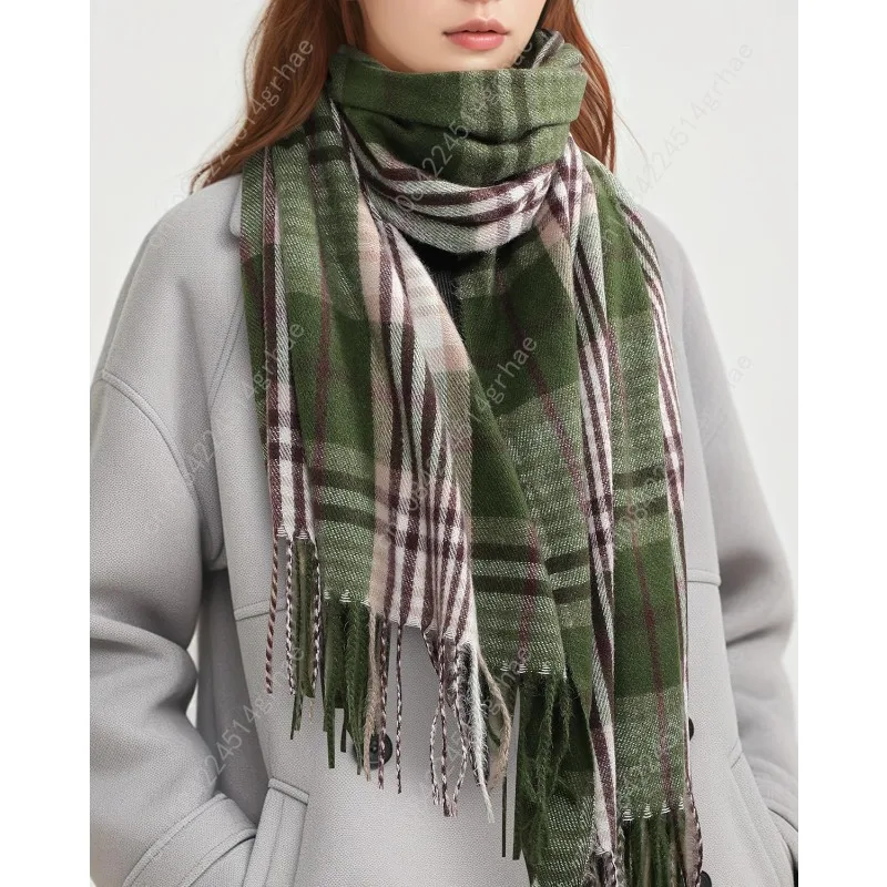 وشاح شتوي للنساء - وشاح نسائي أنيق من الكشمير منقوش لفصل الشتاء، 79 × 28 بوصة، بطانية طويلة دافئة