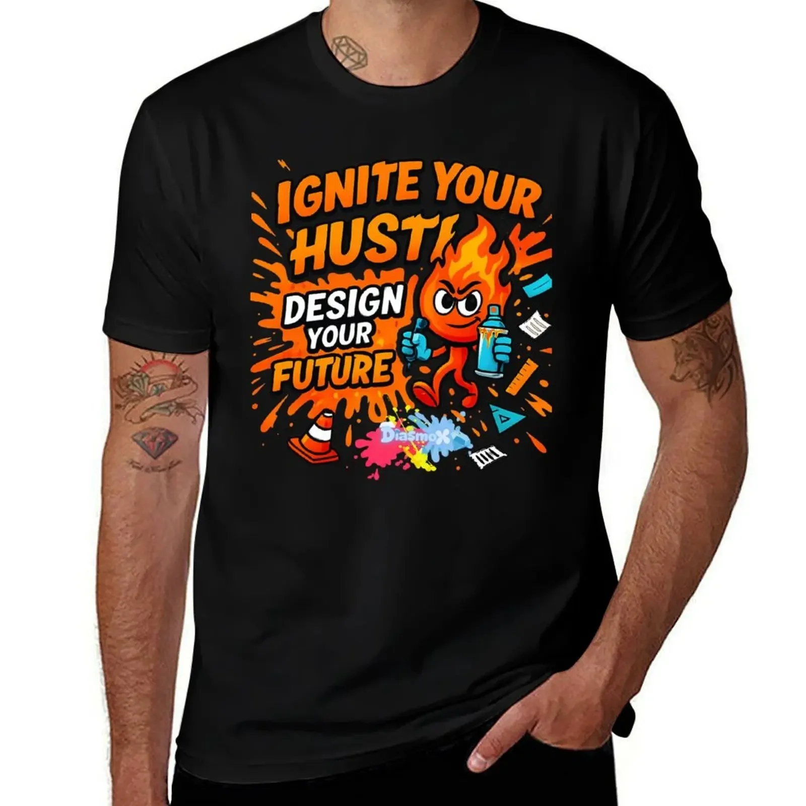 

Ignite Your Hustle – Graffiti Fireball Street Art T-Shirt anime stuff new edition men t shirt