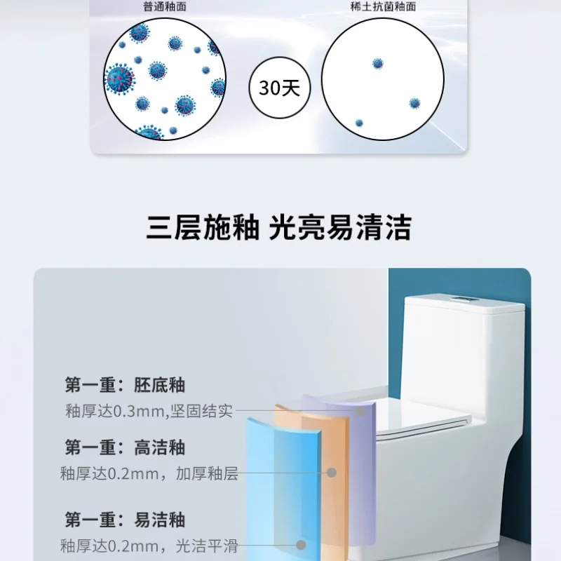 Chaozhou Toilet Integrated Siphon Large Diameter Large Pipe Bathroom Deodorant Silent Slow Drop Ceramic Toilet