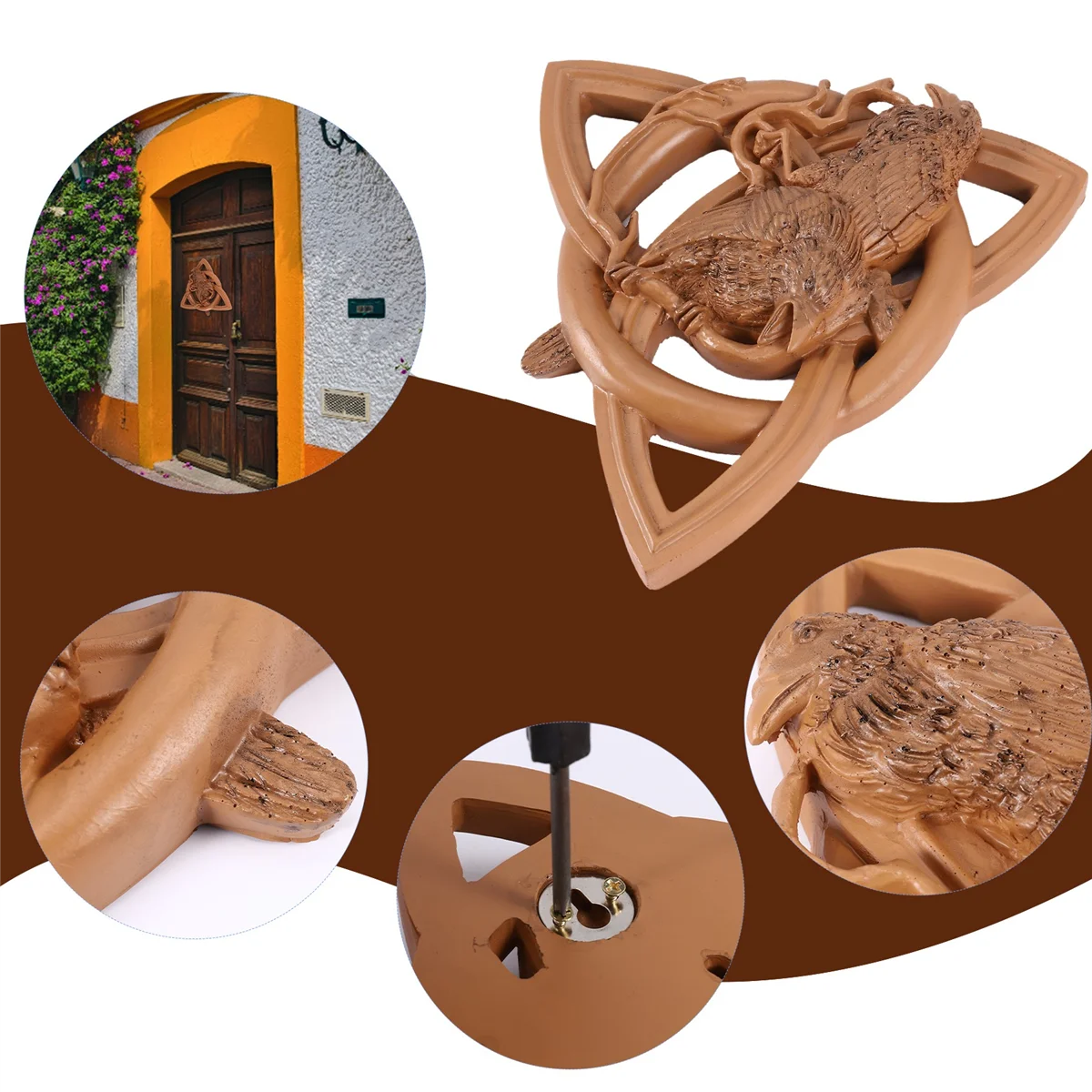 Dioses paganos tallados runas paganas resina decoración colgante de pared jardín decoración estatuas colgante de puerta