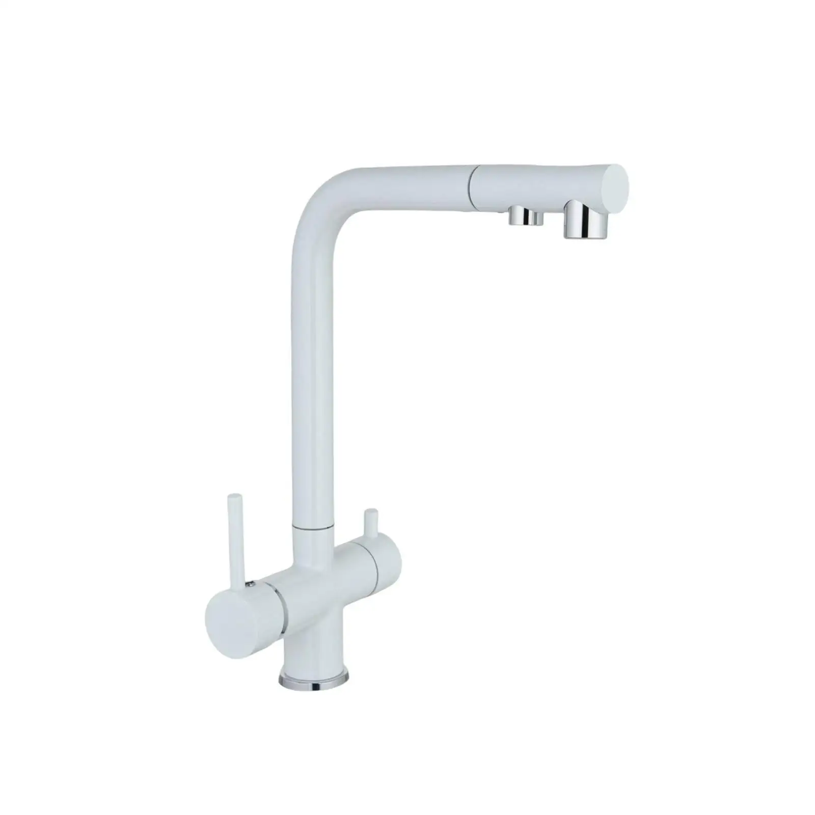 Modern Brass Kitchen Sink Faucet Three Way Water Filter Swivel Pull Out Mixer Tap for Luxury Kitchens