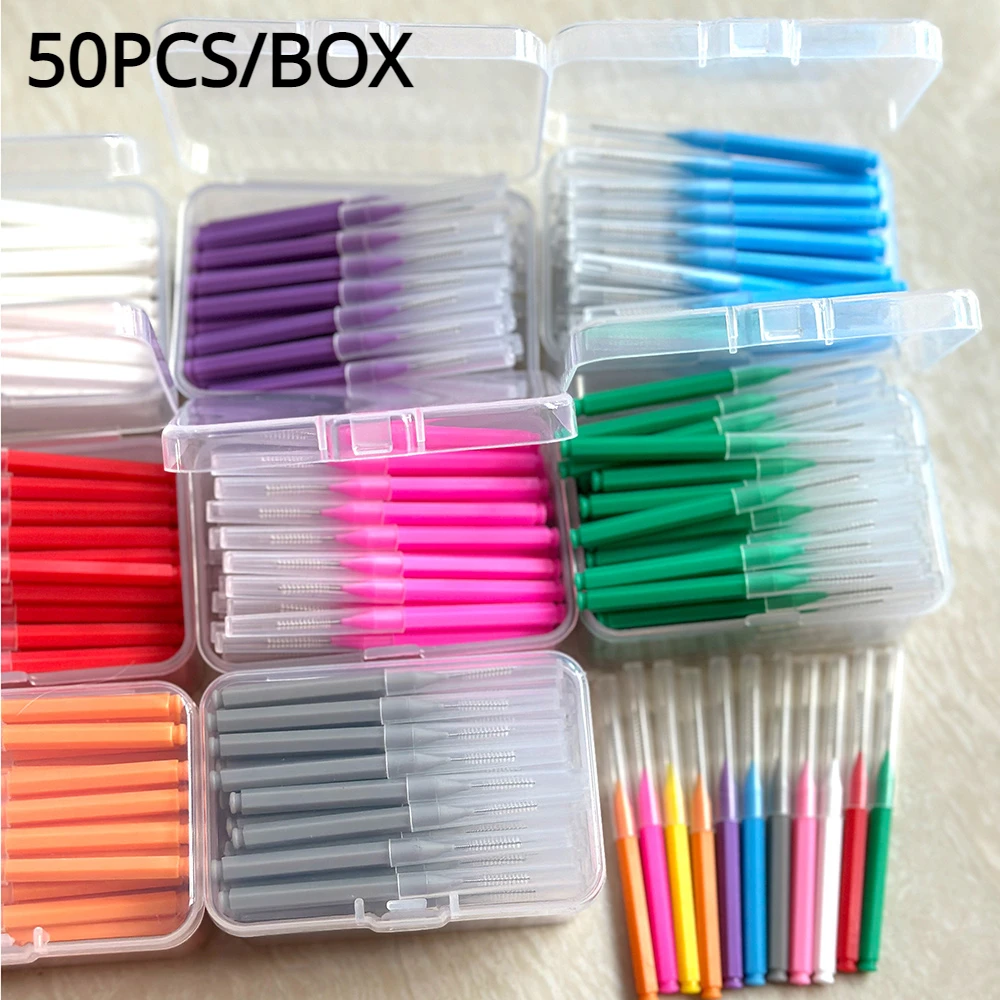 50pcs  Interdental Brushes Health Care Teeth Whitening Interdental Cleaners Orthodontic Dental Tooth Brush Oral Hygiene Tool