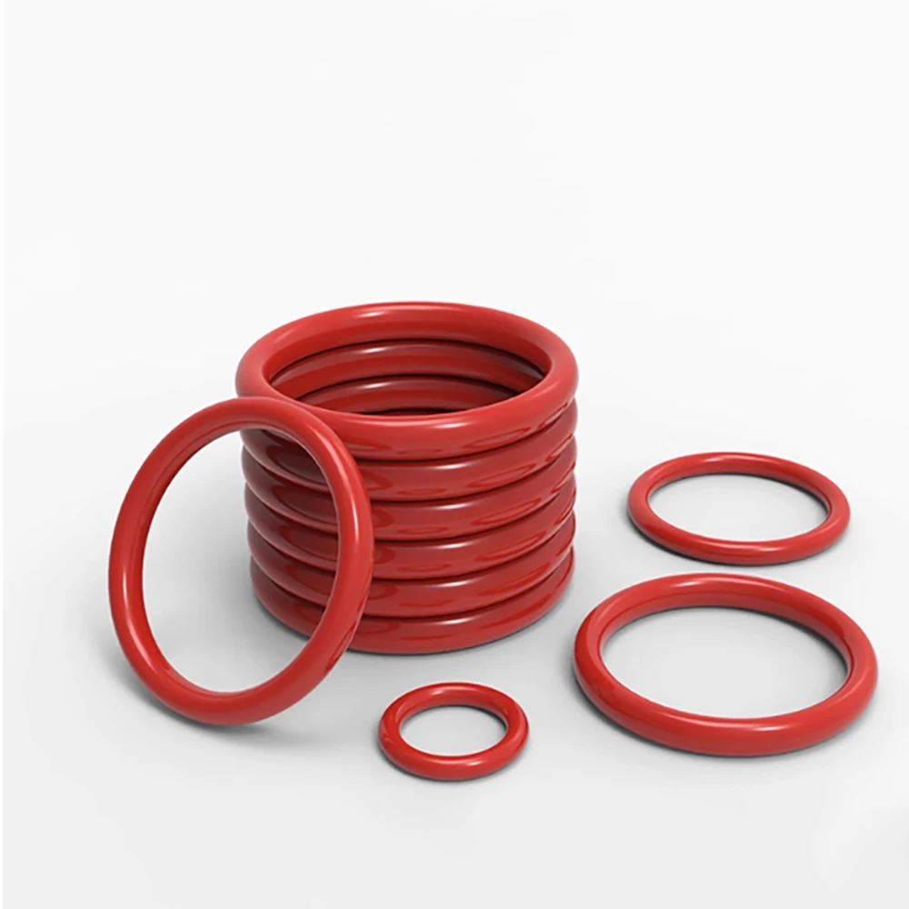 Red Silicon Rubber O-Ring Thick CS 2.4mm Fluoro Rubber Oil Resistant Gasket Sealing Washer Faucet Plumbing Gaskets OD 8mm-70mm