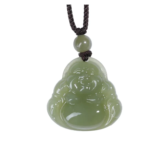 Hotan Jade Maitreya Buddha Pendant Buddha Head Jade Pendant Necklace