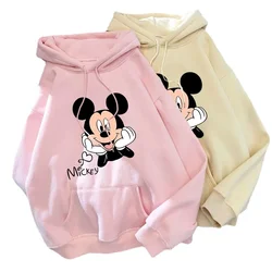 Sudadera con estampado de dibujos animados de Disney Frauen Lustige Hip Hop Mickey Maus Druck Herbst Und modo de invierno Harajuku Stil Sudadera con capucha