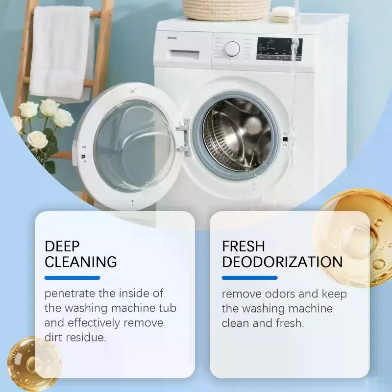 Potentes tabletas limpiadoras para lavadoras - Limpian profundamente el tambor, eliminan el moho, la cal y el olor, descalcificador para todas las lavadoras de carga superior/delantera