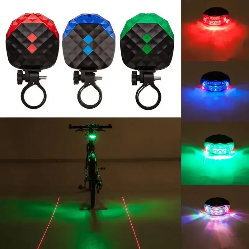 Cycling Laser Taillights Brightness Mountain Bike Lights Outdoor Waterproof Starry Parallel Line Warning Safety LED Lights