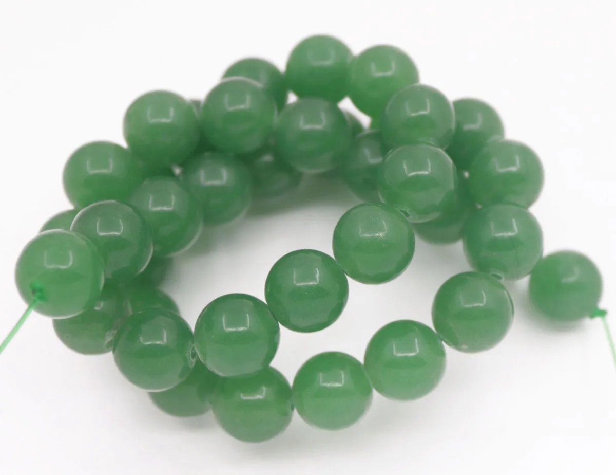 10mm round Green Malay Jade Quartz Stone Loose Beads 15 Inch Strand for Jewelry Making