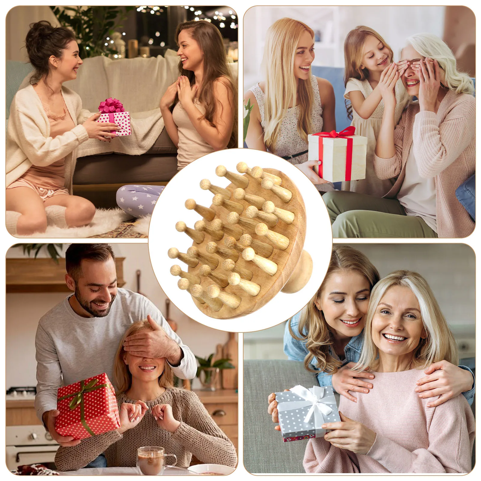 

Massage Comb Wood Massager Hair Growth Head Brush Ergonomic Relaxation Massage Combs Lightweight Portable Body Tool Non Static