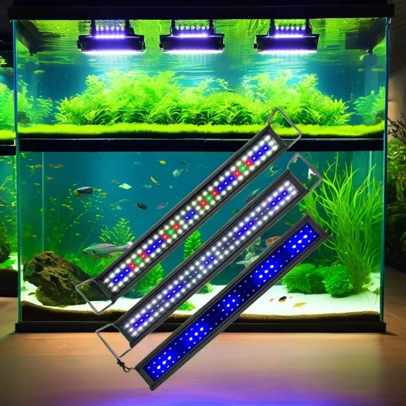 

172145 RGB 30W LED Aquarium Lighting Plastic Aluminum Color-Changing IP54 Rated Dimmable High CRI 87 30-150CM Fish Lighting