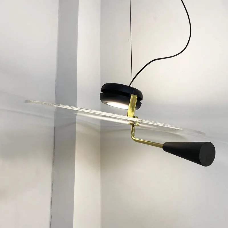 Modern Adjustable Saucer Pendant Light - Minimalist UFO Design for Bedside, Hotel Bar & Dining Room, Iron  Acrylic LED Fixture ‌