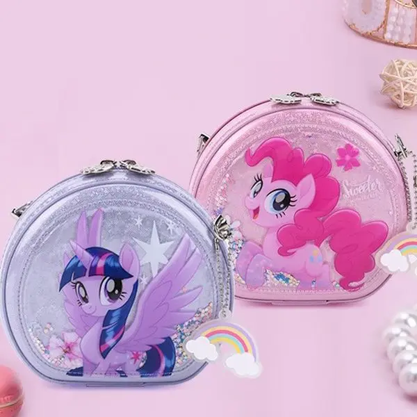 Cartoon My Little Pony children's cute fashionable anime versatile diagonal quicksand princess crossbody handbag holiday gift