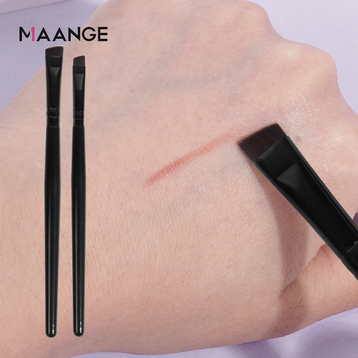 MAANGE 12PCS Blade Eye Makeup Brushes Angled Thin Eyebrow Brush Flat Fine Eyeliner Brush Professional Liner Brow Beauty Tools