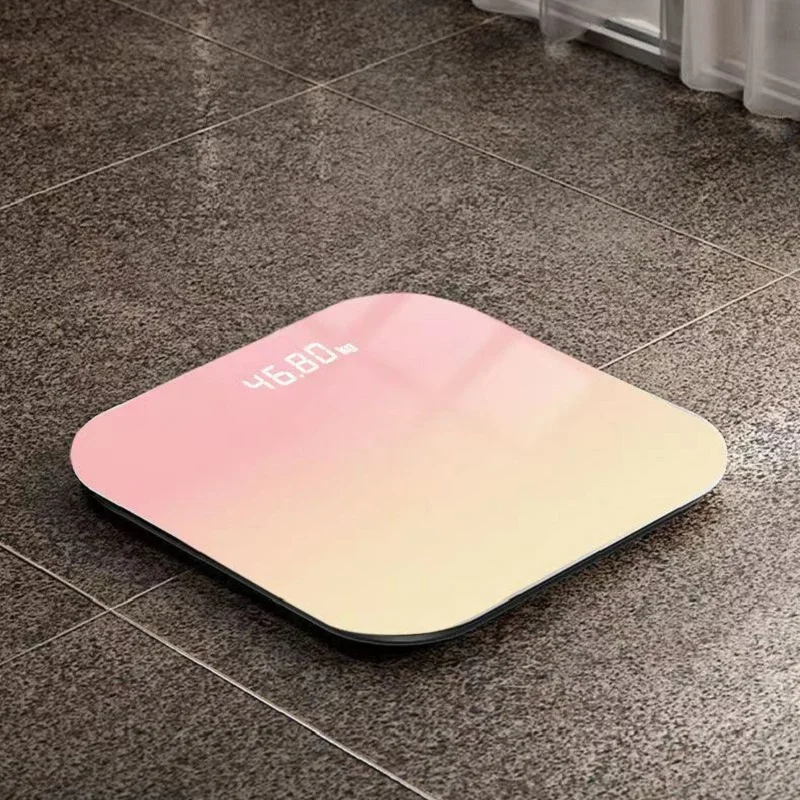 Digital Body Weight Scale, Gradient Color Rechargeable & Battery-Powered, Home Adult Digital Weight Scale with High Sensitivity,