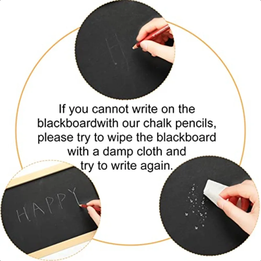 12 Pcs Wooden Chalk Pencils with Sharpener and Kraft Paper Pen Container Chalkboard Pencils Real Slate Colored Chalk Art for Ch