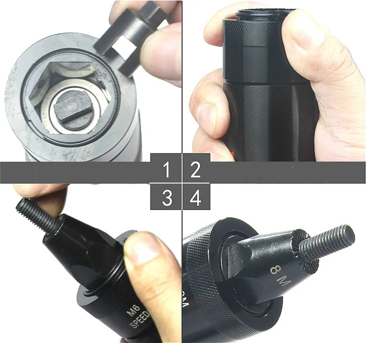 TY88215 Pneumatic Rivnut setting gun rivet nut tools W/Quick-Change 5mm & 6mm (1/4")Mandrels Forward and reverse actions