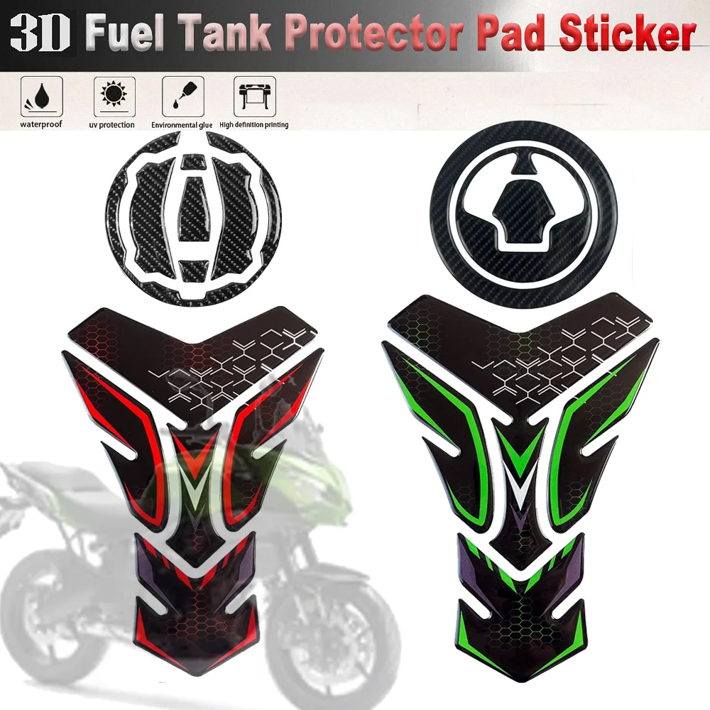 For Kawasaki Tank Pad Sticker Motorcycle Accessories Ninja Z1000 Z900 Z800 Z750 Z650 Z400 ZX10R ZX6R ZX4RR ZX4R ER6N 650 400 300