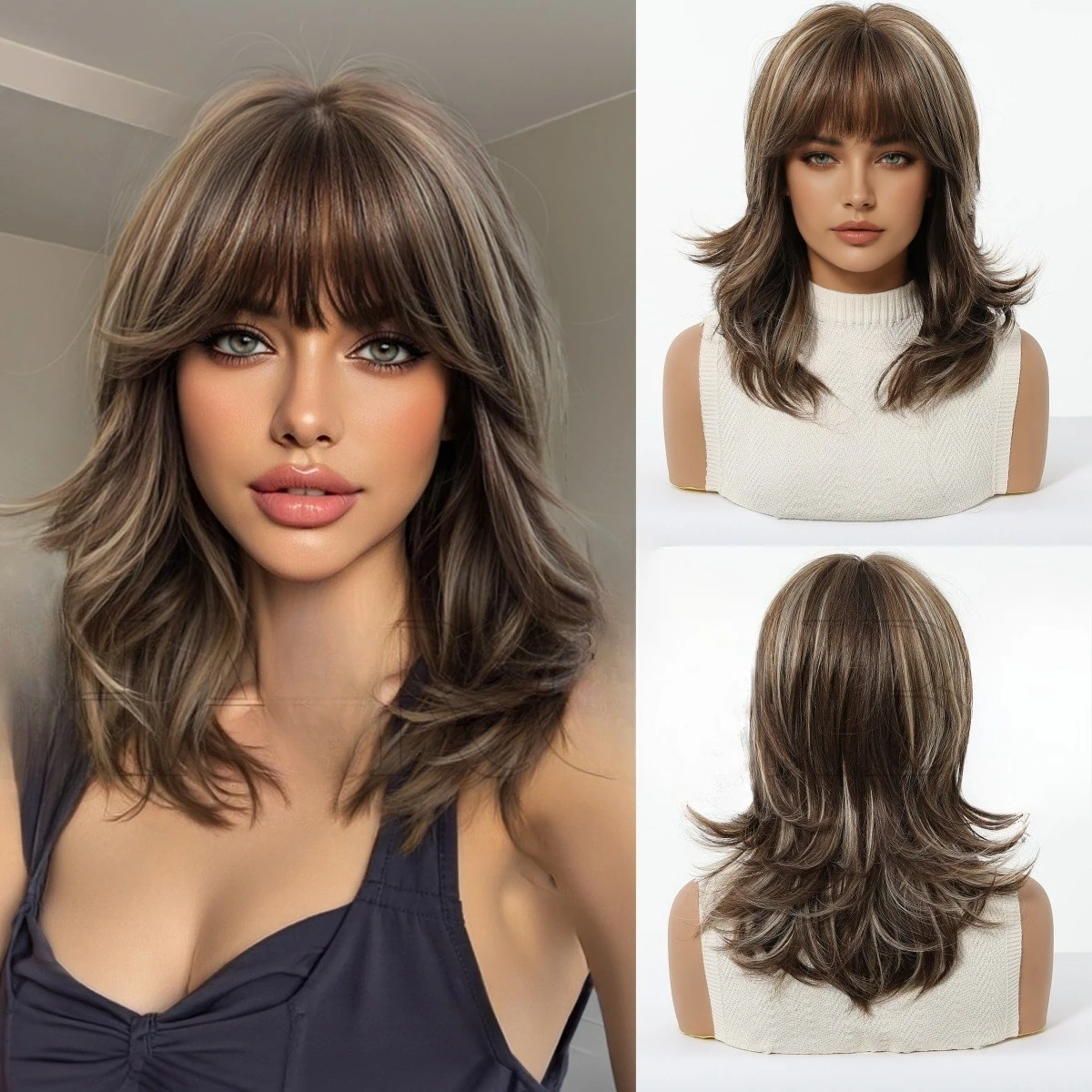 

New European and American wig short hair Qi bangs headgear for chemical fiber hair high temperature silk